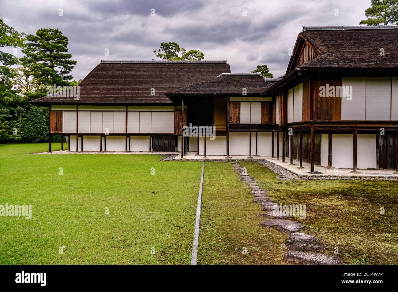 Giardino Giapponese presso la Villa Imperiale di Katsura, Kyoto, Giappone Foto Stock