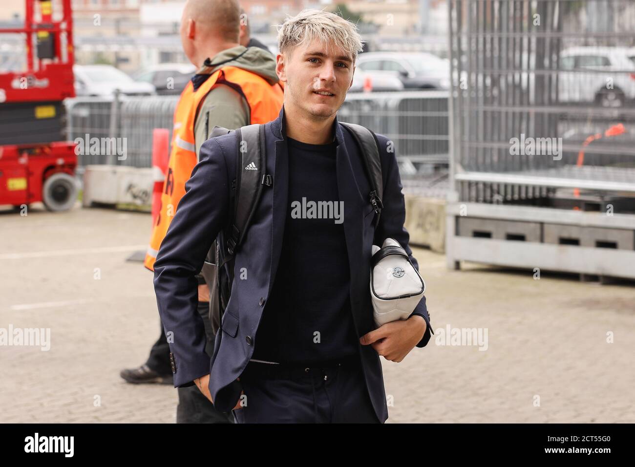 Copenaghen, Danimarca. 20 Settembre 2020. Guillermo Varela del FC Copenhagen che arriva alla partita 3F Superliga tra il FC Copenhagen e Broendby a Parken a Copenhagen. (Photo Credit: Gonzales Photo/Alamy Live News Foto Stock