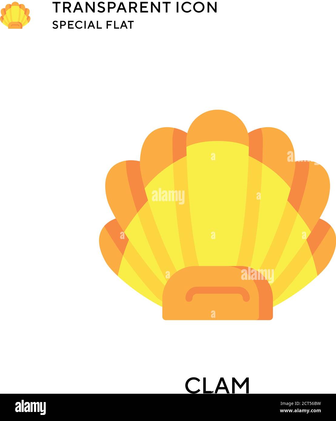 Icona vettore clam. Illustrazione piatta. Vettore EPS 10. Illustrazione Vettoriale