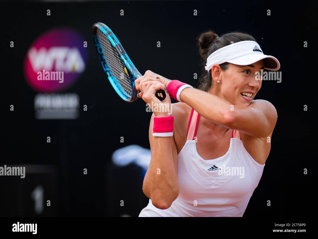 Garbine Muguruza della Spagna in azione durante il quarto finale al torneo di tennis 2020 internazionali BNL d'Italia WTA Premier 5 il 19 settembre, Foto Stock