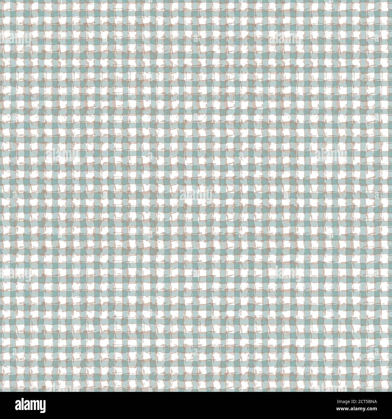 Effetto Vector woven cotone motivo senza cuciture sfondo. Denso sfondo a griglia in tela verniciata. Ripetere il tessuto stile gingham di metà secolo. Folle Illustrazione Vettoriale