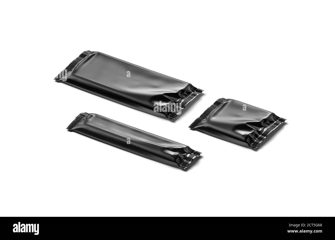 Bianco nero grande, piccolo, quadrato di pellicola di wrap di barretta di cioccolato mockup Foto Stock