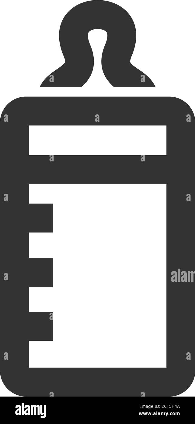 Icona del biberon con contorni spessi. Illustrazione vettoriale in bianco e nero. Illustrazione Vettoriale