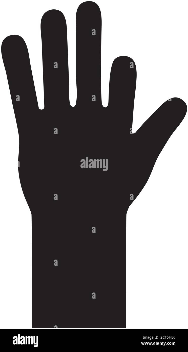mano senza una silhouette di dita stile icona disegno vettoriale Illustrazione Vettoriale