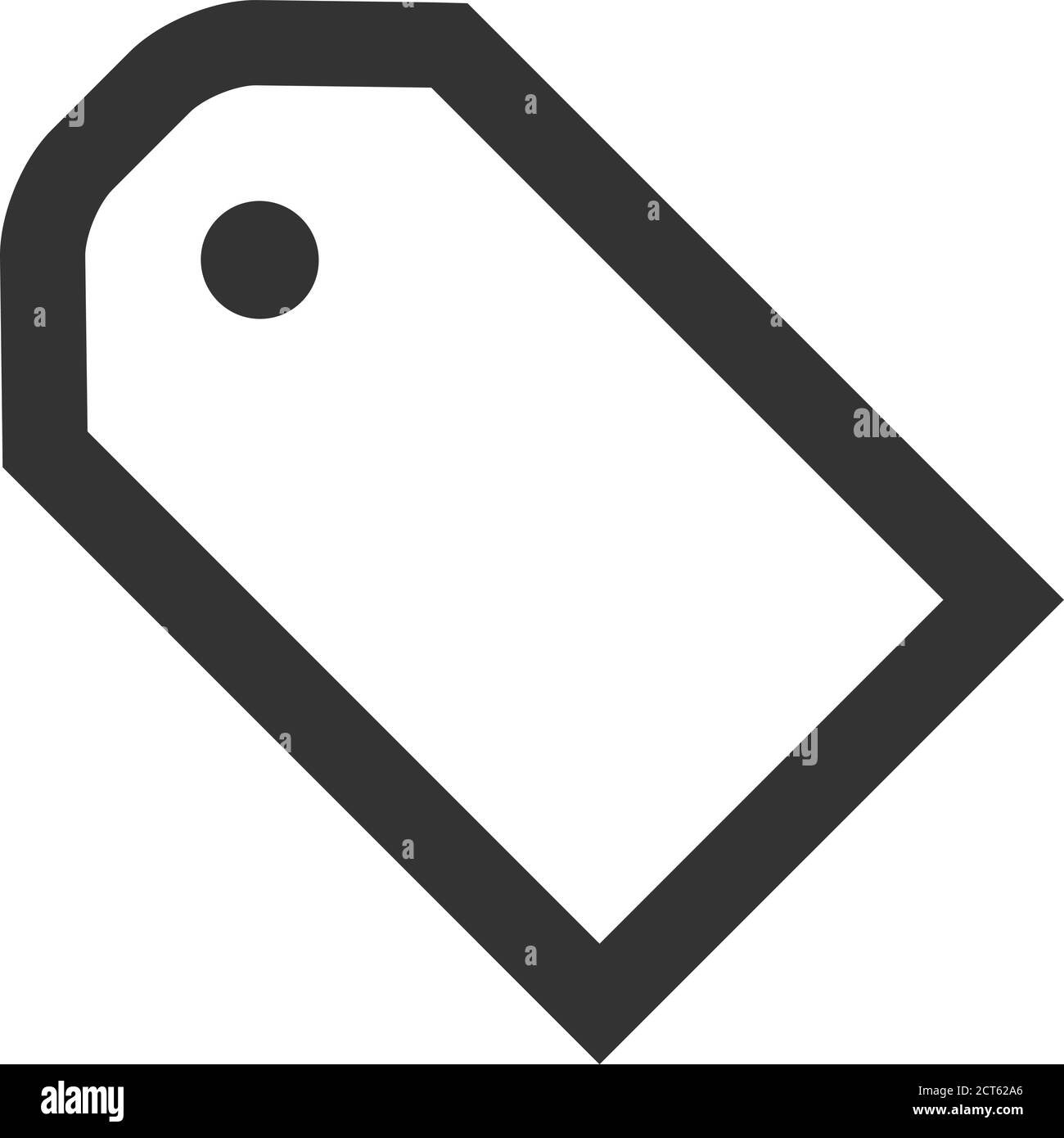 Icona del tag di vendita in stile profilo spesso. Illustrazione vettoriale in bianco e nero. Illustrazione Vettoriale