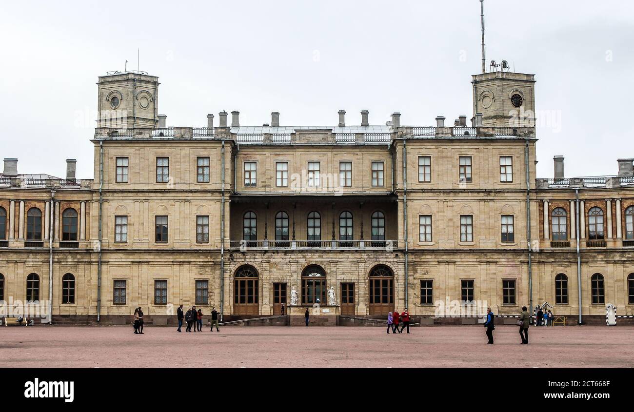 Il Grande Palazzo Gatchina, Gatchina, l'oblast di Leningrado, Russia. Foto Stock