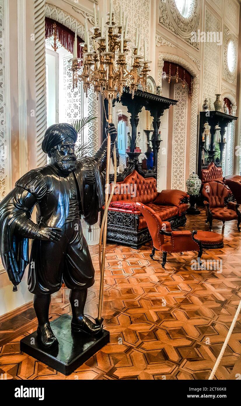 Interno del Palazzo pena. Camera Noble. Sintra, Portogallo. Foto Stock