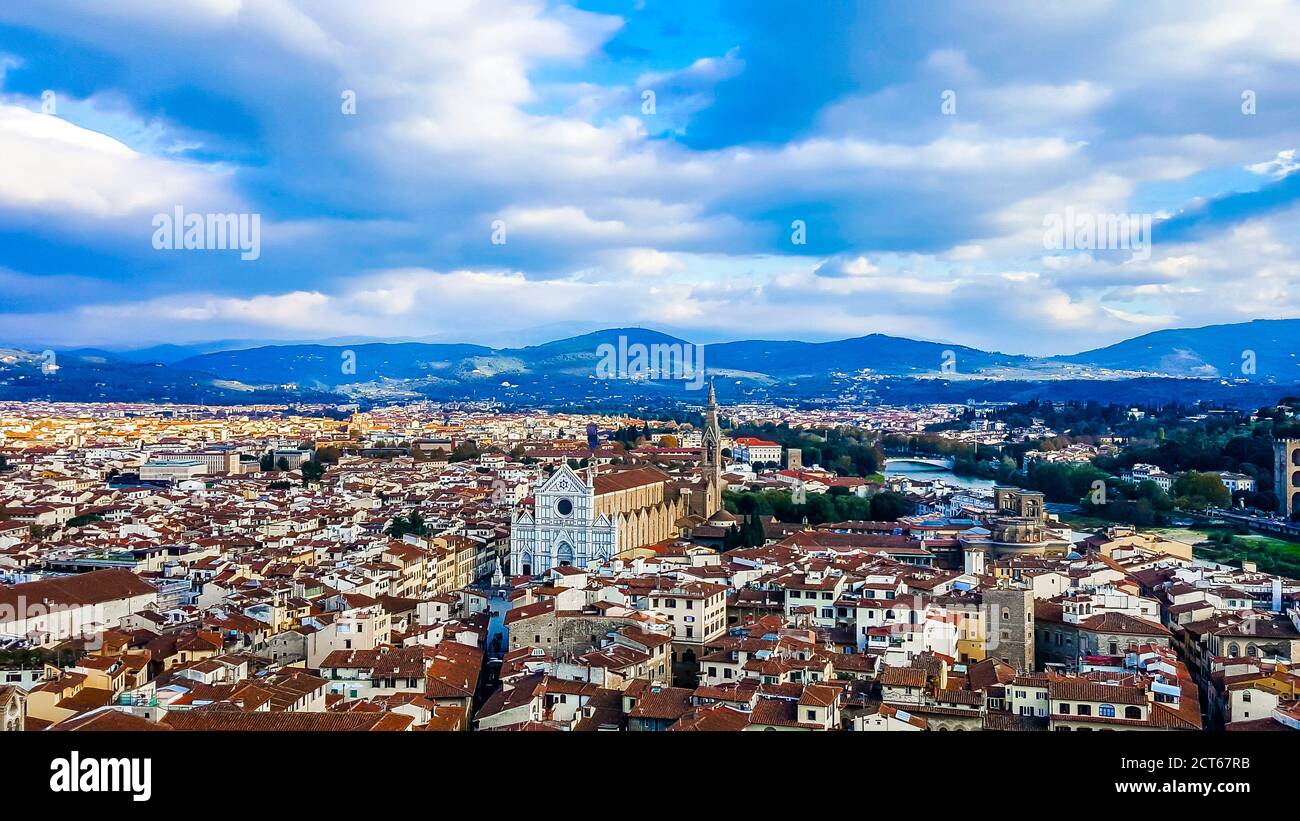 Veduta aerea di Firenze, Italia. Foto Stock