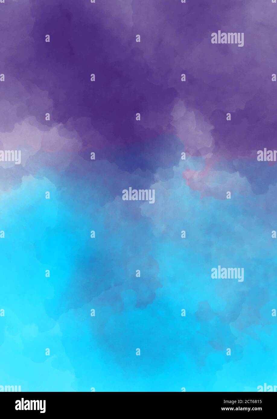 Blu violetto dipinto a mano sfondo acquerello Illustrazione Vettoriale