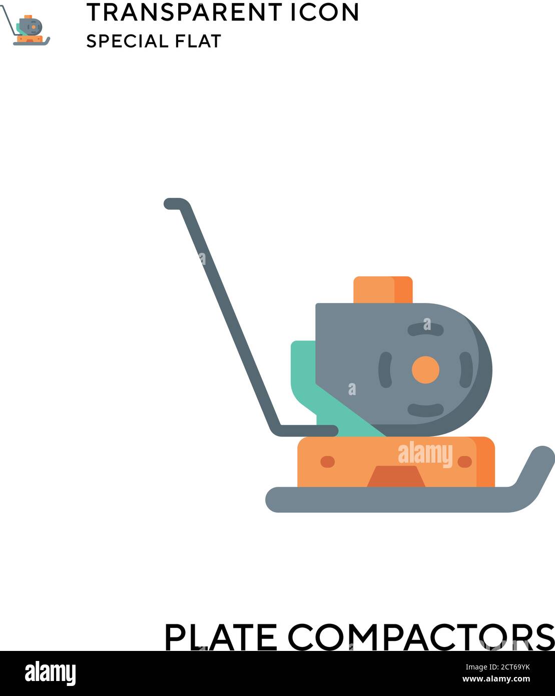 Icona vettoriale compattatori a piastra. Illustrazione piatta. Vettore EPS 10. Illustrazione Vettoriale
