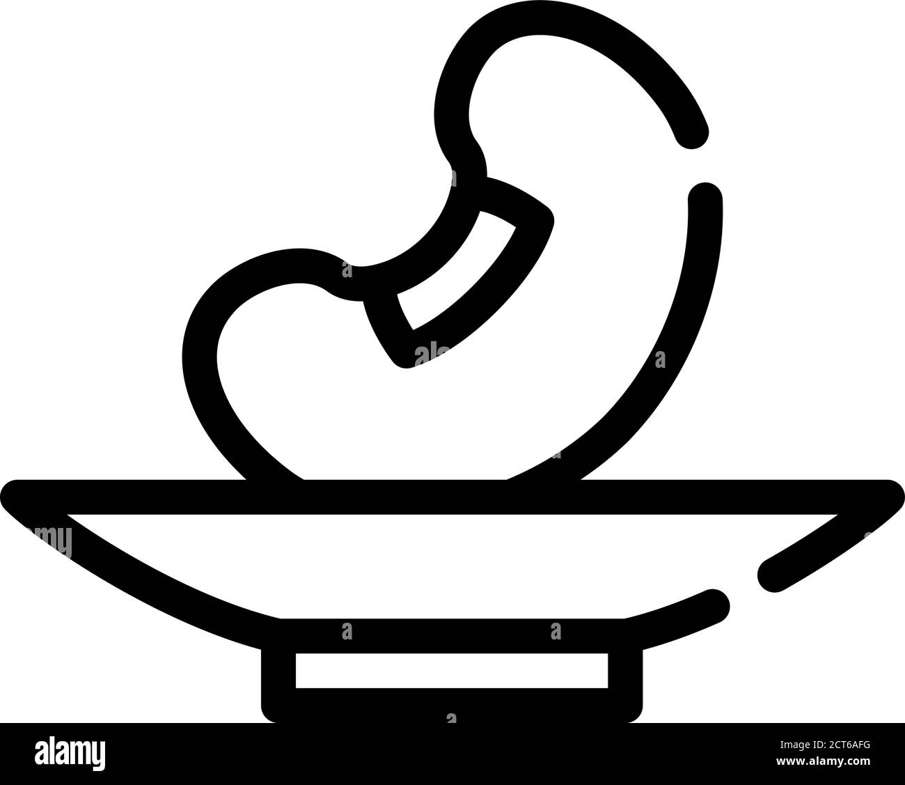 illustrazione vettoriale dell'icona del fagiolo di soia sulla linea della piastra Illustrazione Vettoriale