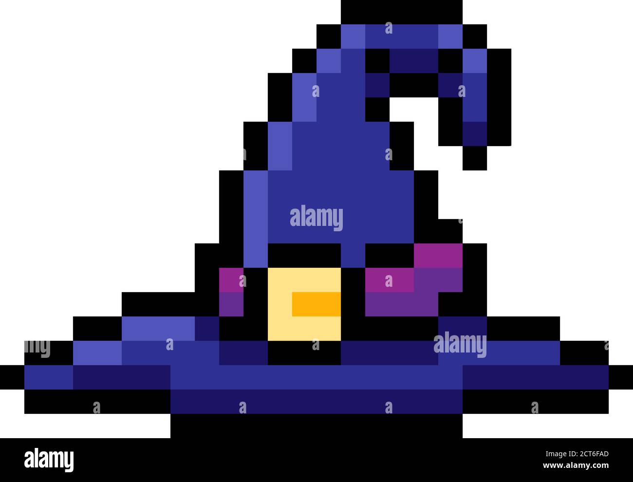 Halloween Witch Hat pixel Art Game icona Illustrazione Vettoriale