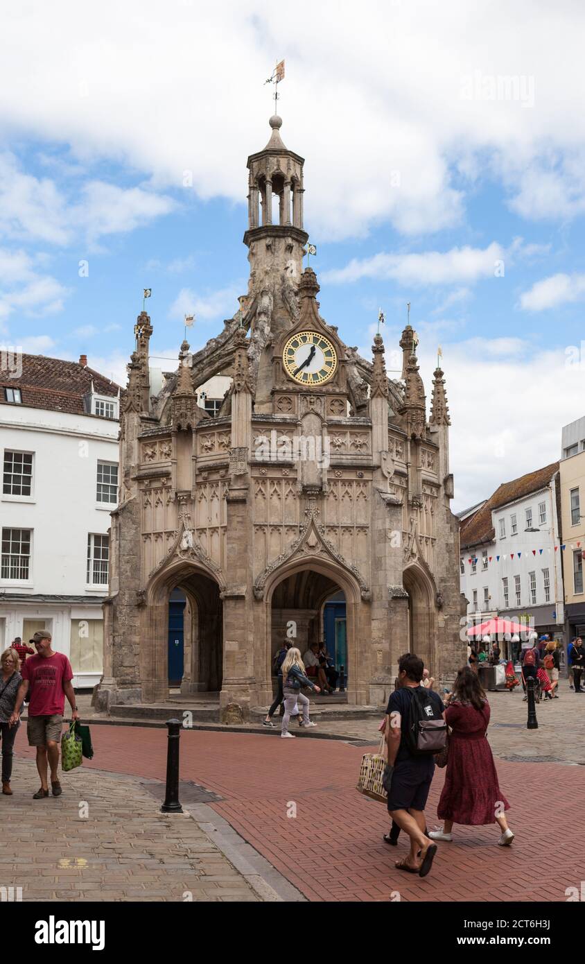 Chichester Cross è una elaborata croce di mercato nel centro della città di Chichester, Sussex occidentale Foto Stock