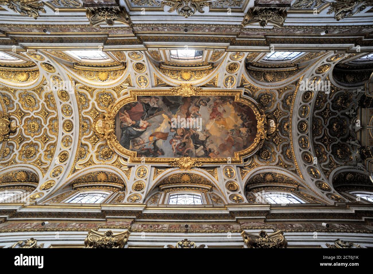italia, roma, chiesa di san luigi dei francesi, soffitto Foto Stock