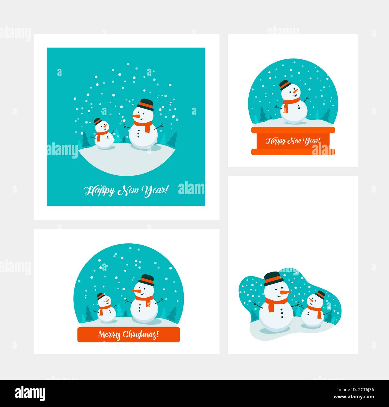 due mans di neve in piano Illustrazione Vettoriale