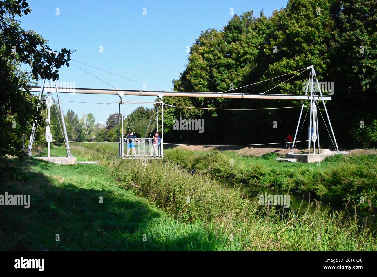 Ponte sospeso sul Niers Foto Stock