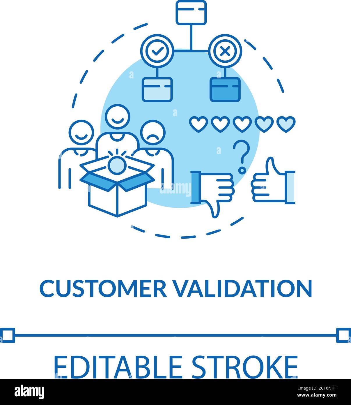 Icona del concetto di convalida del cliente Illustrazione Vettoriale