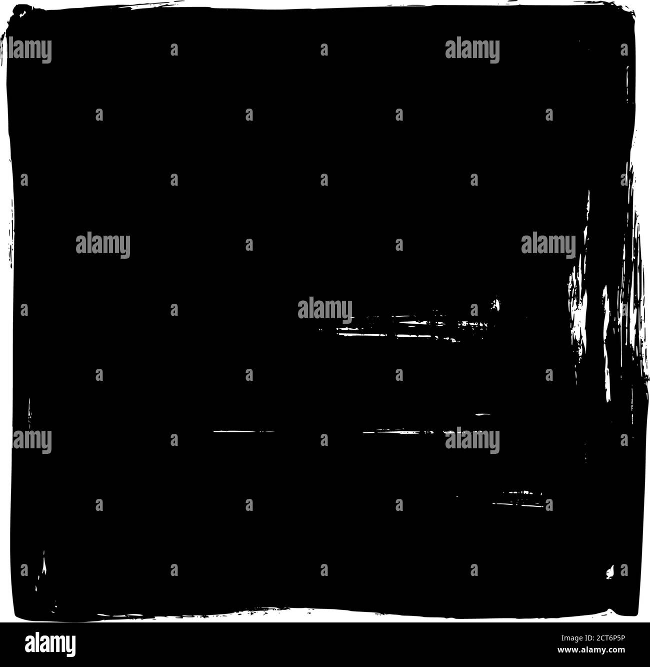 Casella quadrata vettoriale bordo ruvido nera. Illustrazione Vettoriale