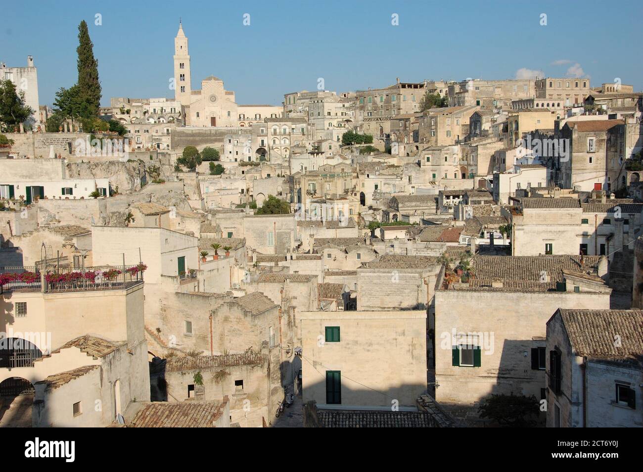 Vista sulla città di Sasso Barisano, sito UNESCO di Matera Foto Stock