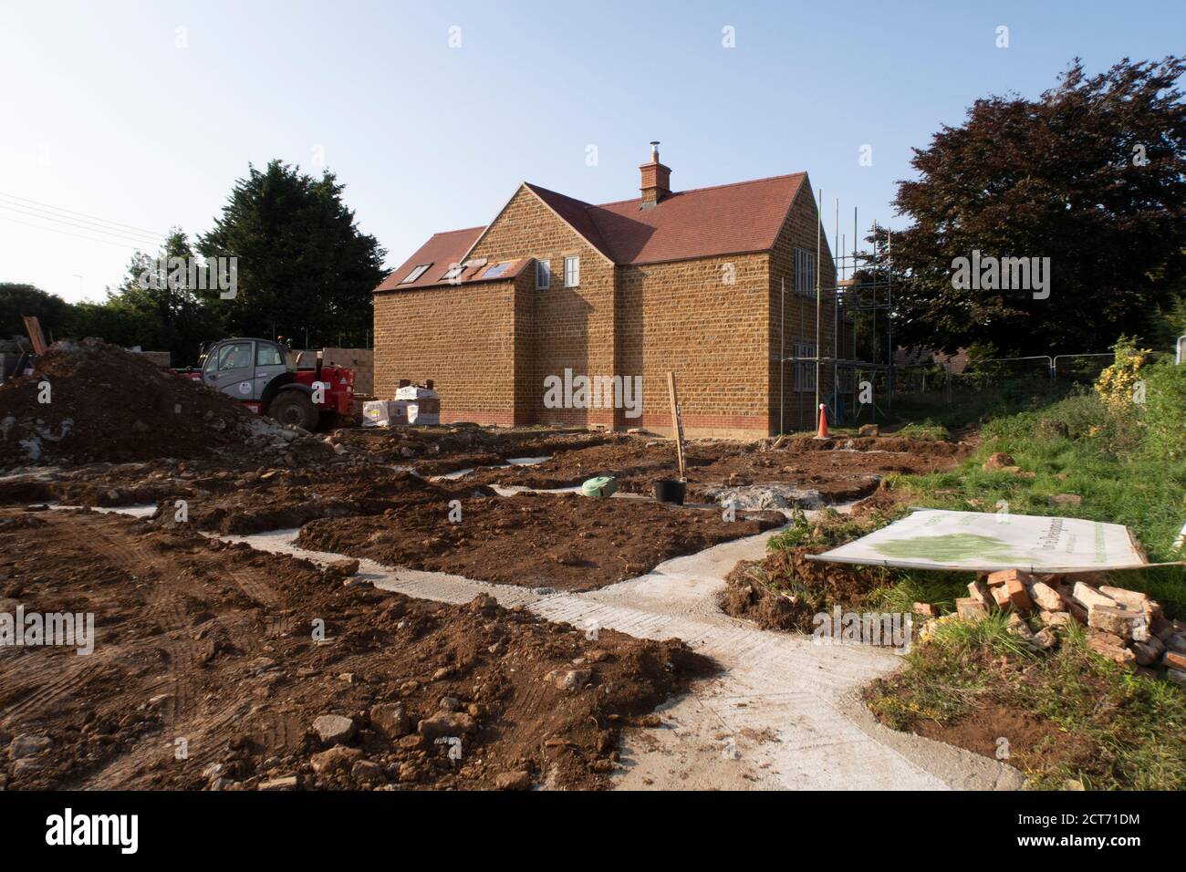 Costruzione di nuove case in corso in via corda nel north Oxfordshire villaggio di Hook Norton Foto Stock