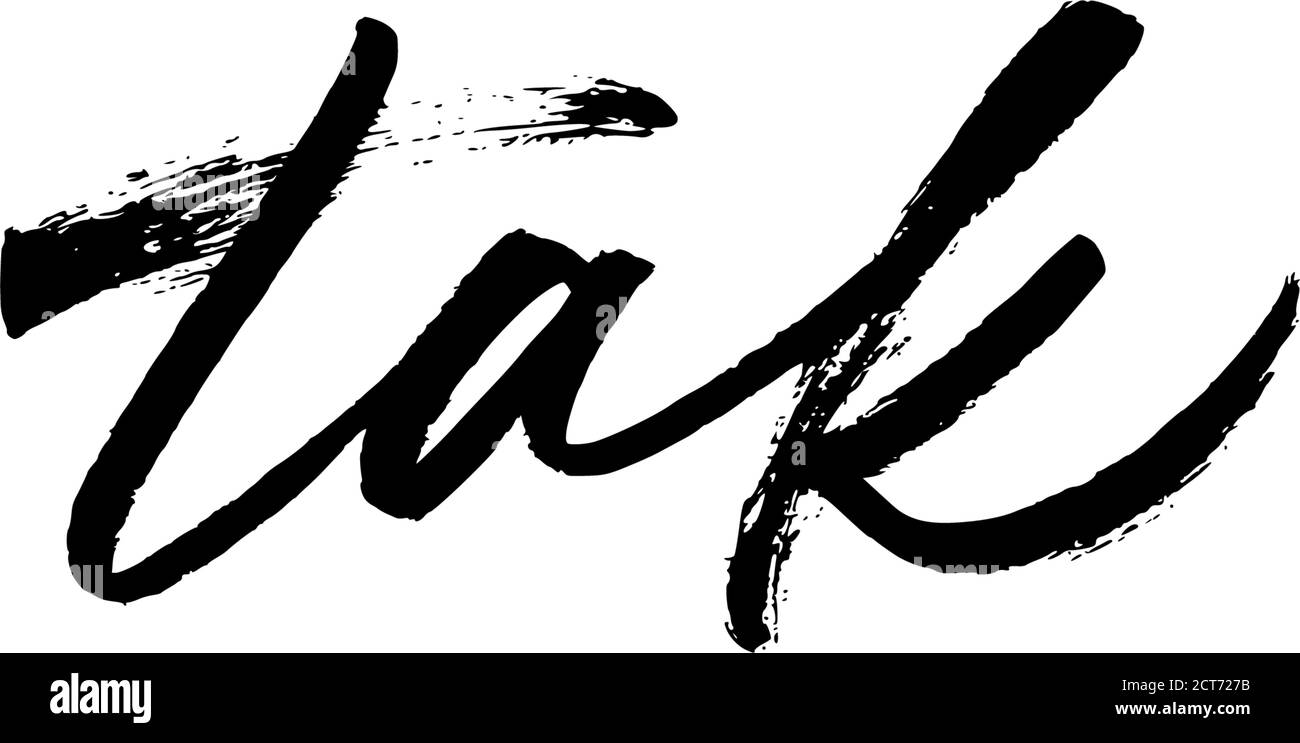 Grazie in norvegese inchiostro pennello vettoriale lettering. Illustrazione Vettoriale