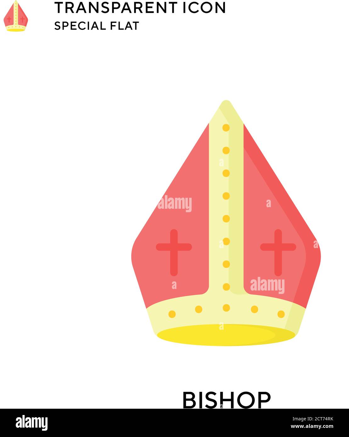 Icona vettore Vescovo. Illustrazione piatta. Vettore EPS 10. Illustrazione Vettoriale