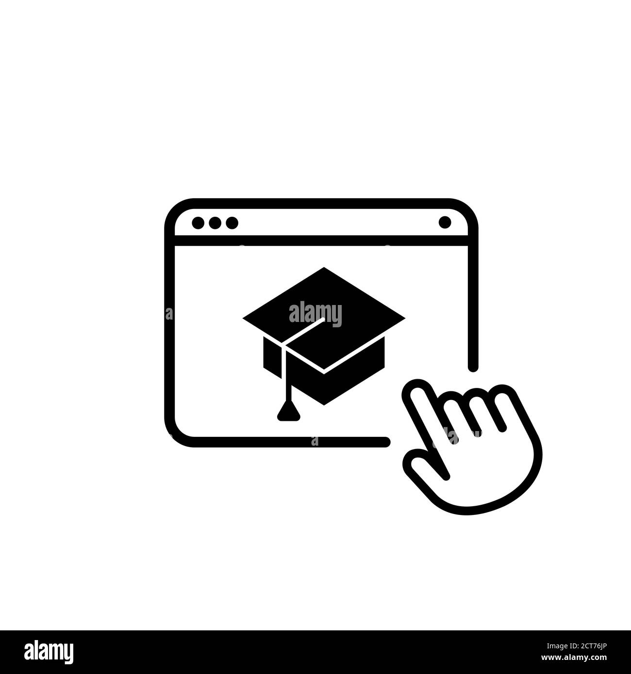 Icona formazione online. E-learning online a casa. Scuola di distanza. Vettore su sfondo bianco isolato. EPS 10. Illustrazione Vettoriale