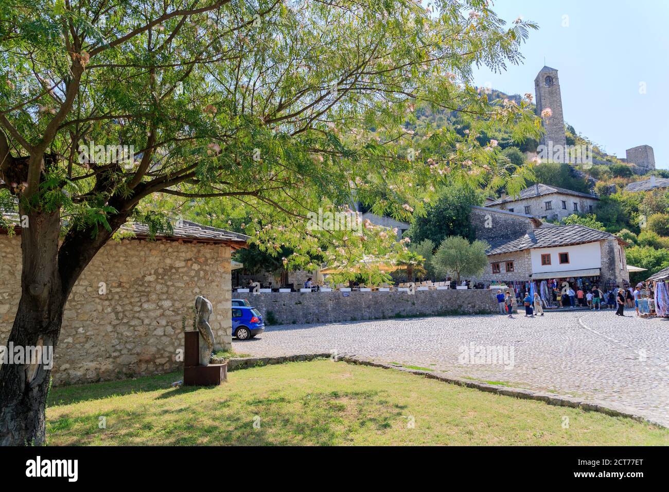 POCITELJ, BOSNIA ERZEGOVINA - 2017 AGOSTO 16.Počitelj è un villaggio storico e ben conservato 15 ° secolo Pocitelj Foto Stock