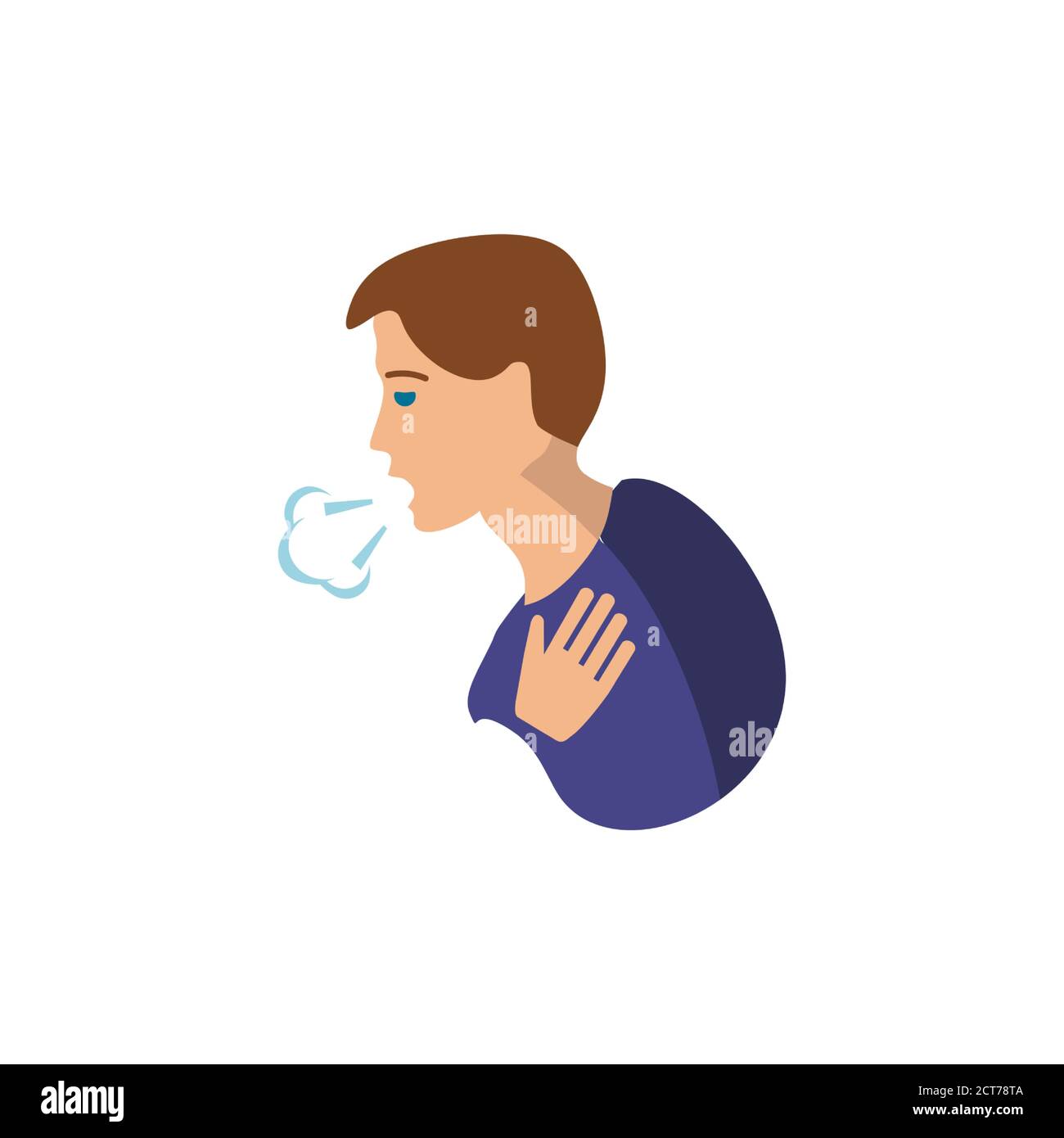 Icona tosse. Elemento semplice della raccolta delle allergie. Icona della tosse creativa per il web design, modelli, infografiche e altro ancora Illustrazione Vettoriale