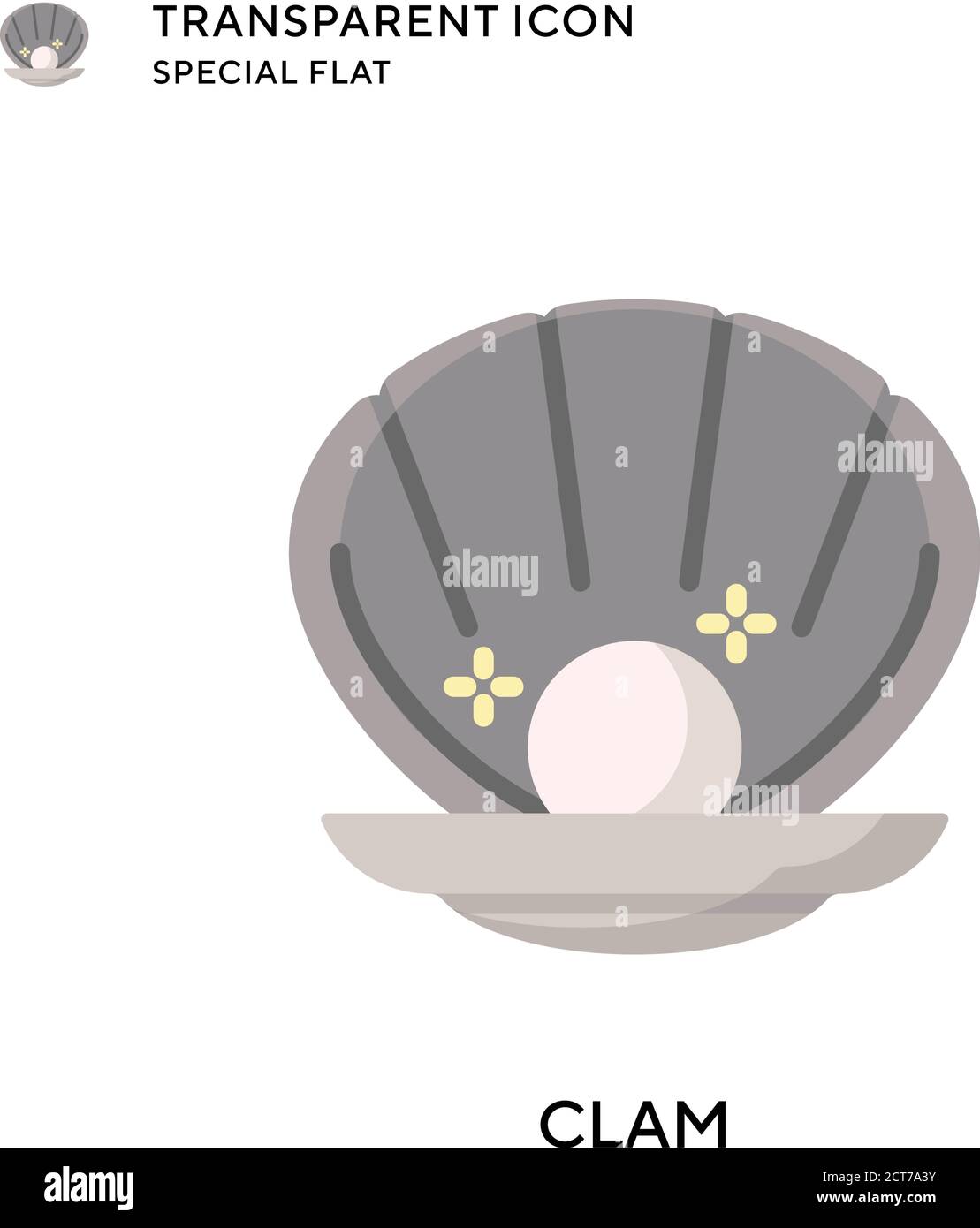 Icona vettore clam. Illustrazione piatta. Vettore EPS 10. Illustrazione Vettoriale