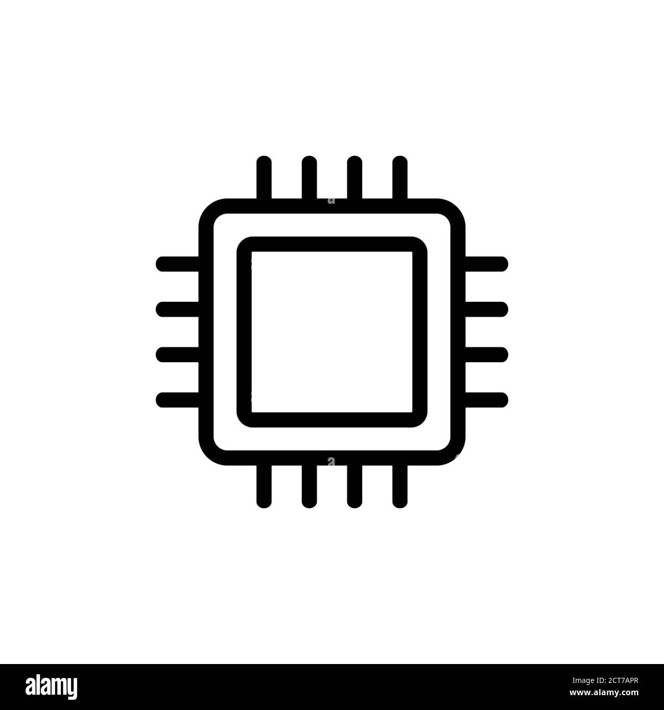 Icona del microchip del processore. Concetto di computer. Vettore su sfondo bianco isolato. EPS 10. Illustrazione Vettoriale
