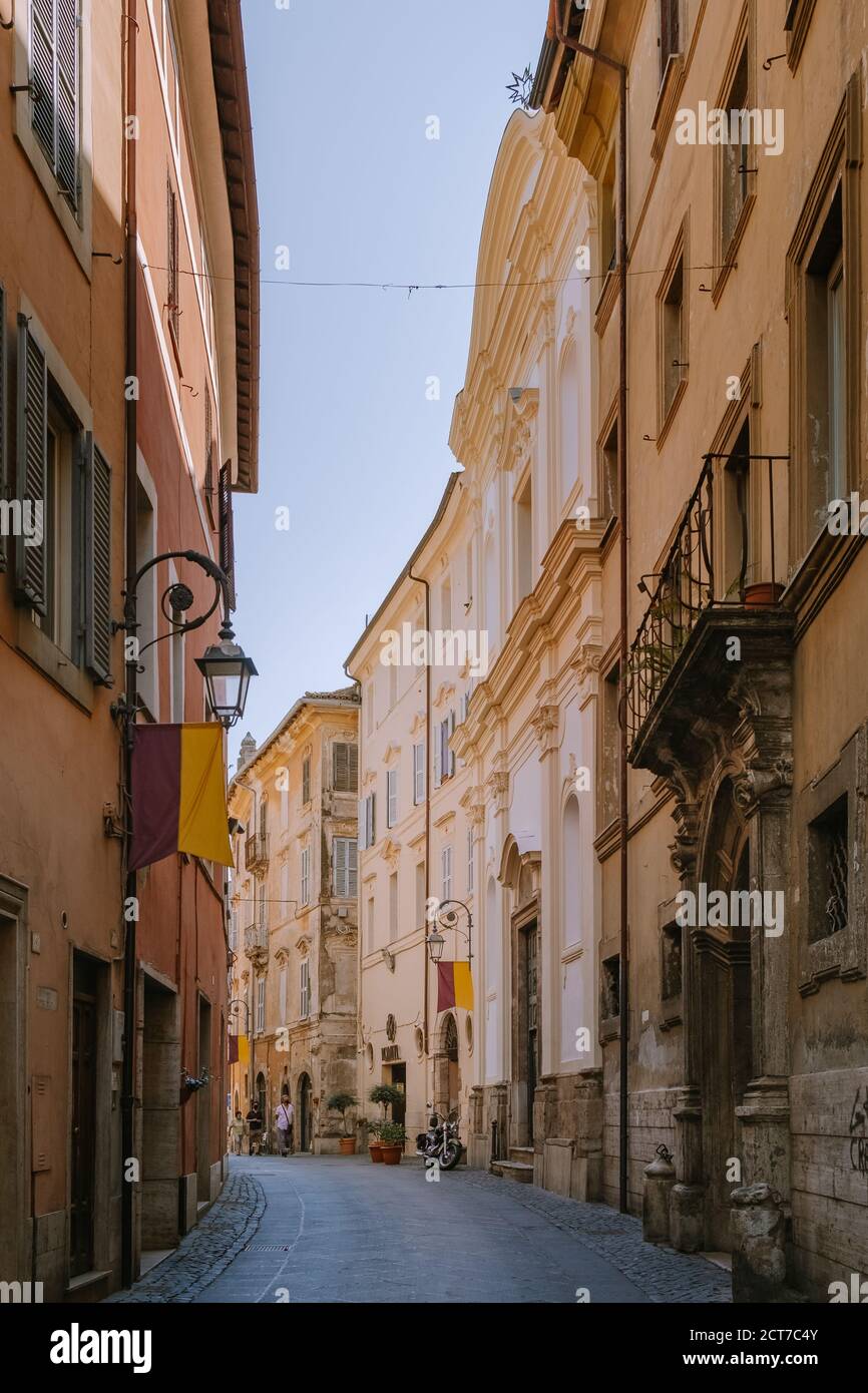 Vista panoramica ad Anagni, provincia di Frosinone, Lazio, Italia centrale Foto Stock