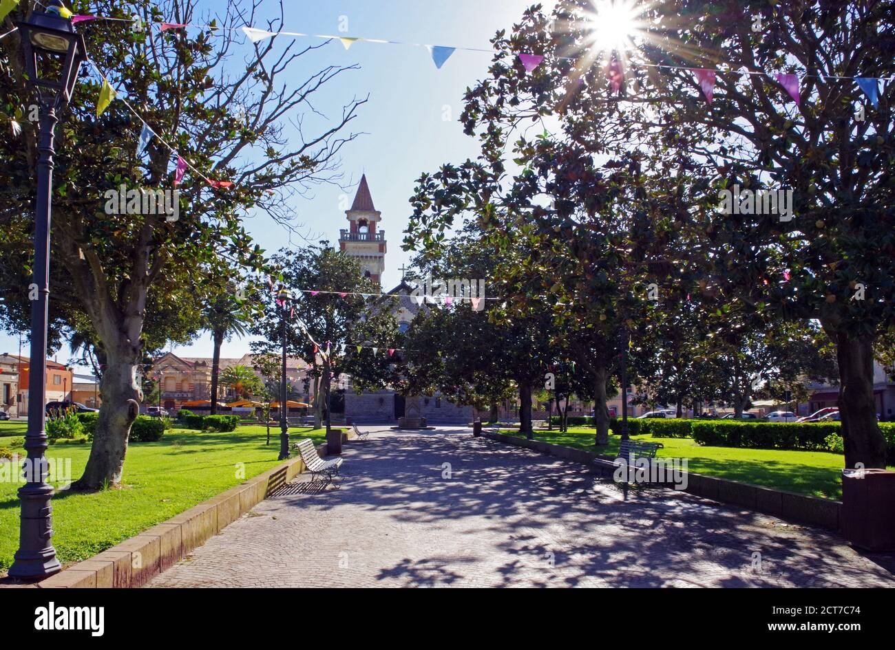 Arborea, Sardegna, Italia. La chiesa del Santo Redeemerr Foto Stock