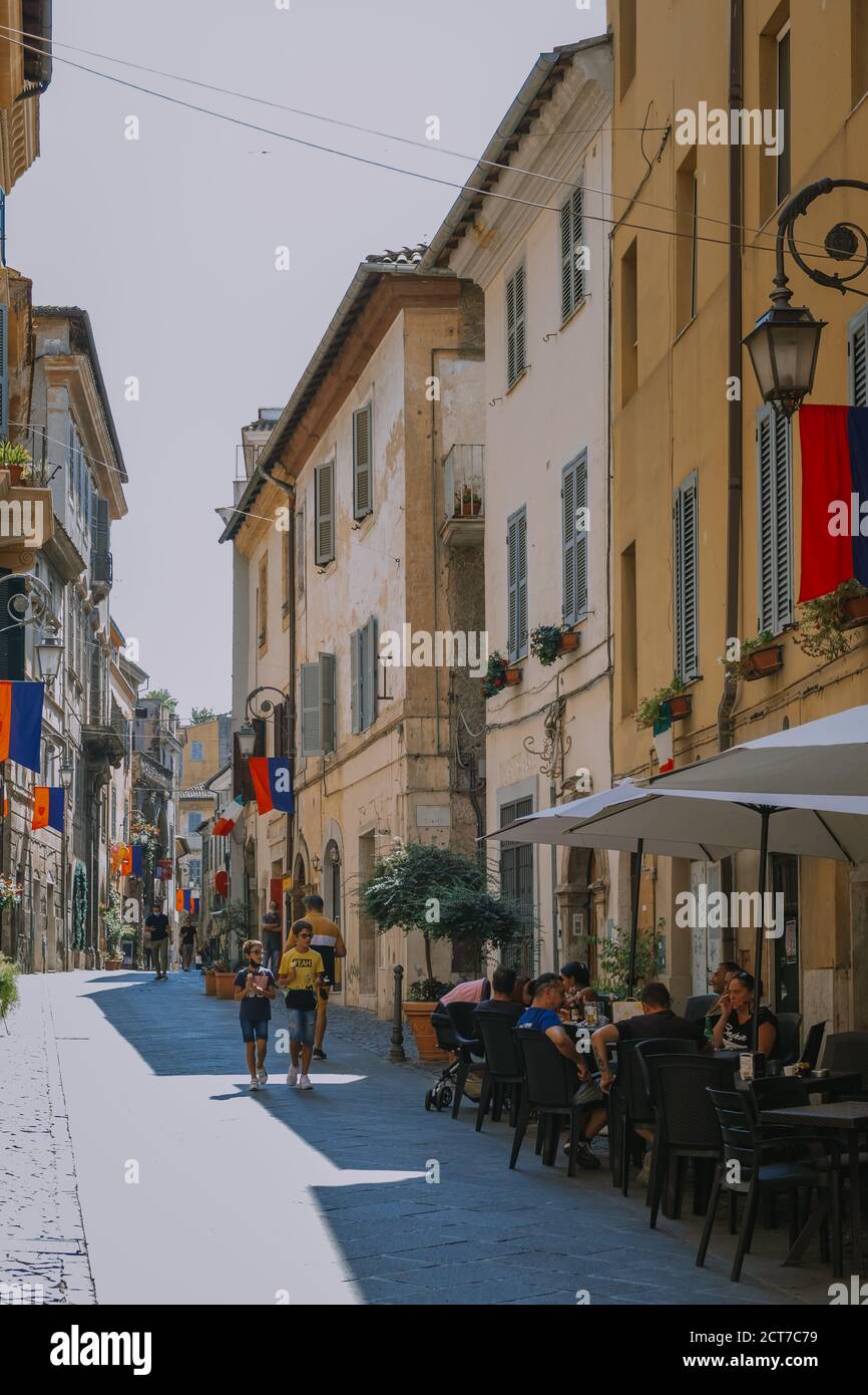 Vista panoramica ad Anagni, provincia di Frosinone, Lazio, Italia centrale Foto Stock