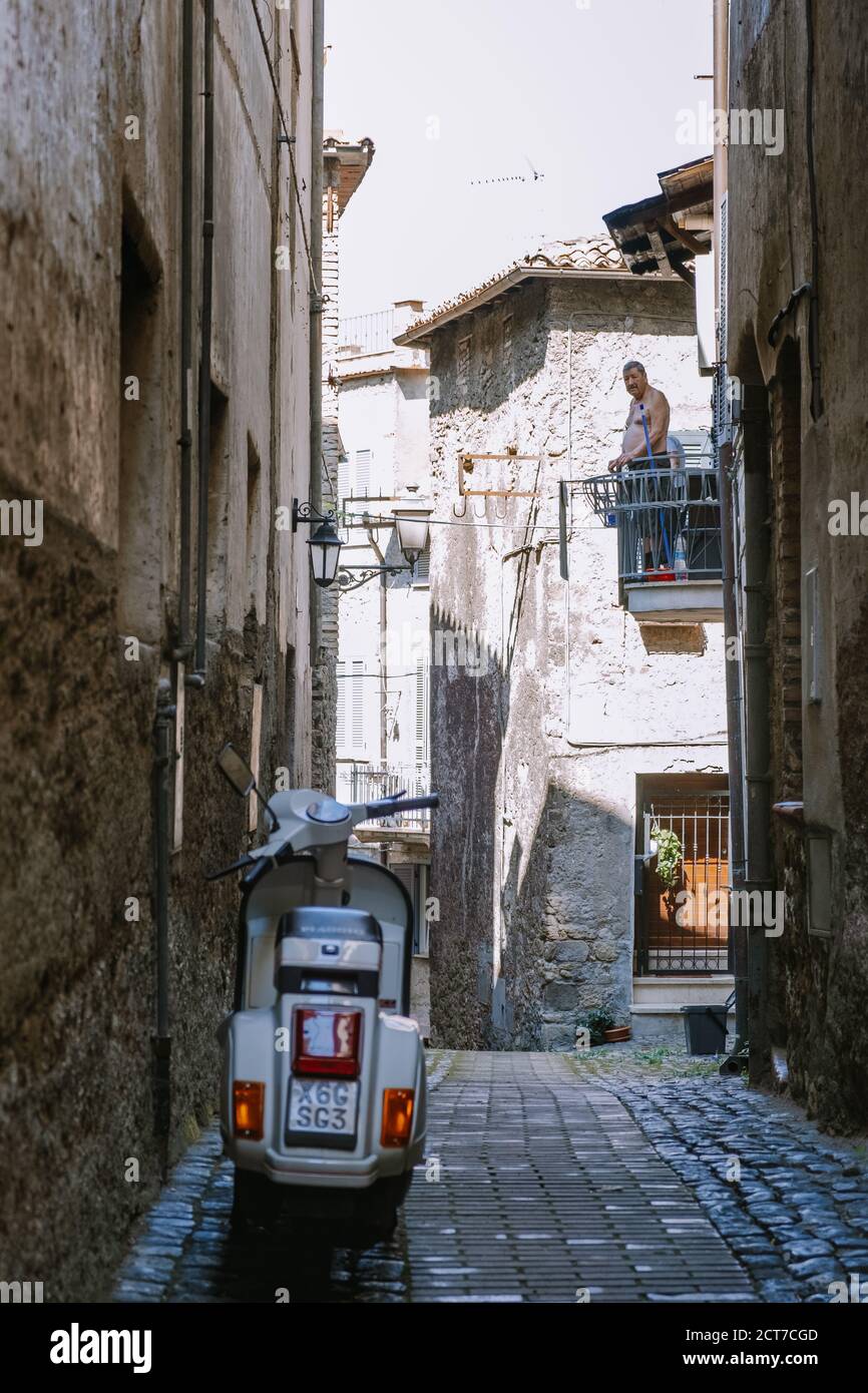 Vista panoramica ad Anagni, provincia di Frosinone, Lazio, Italia centrale Foto Stock