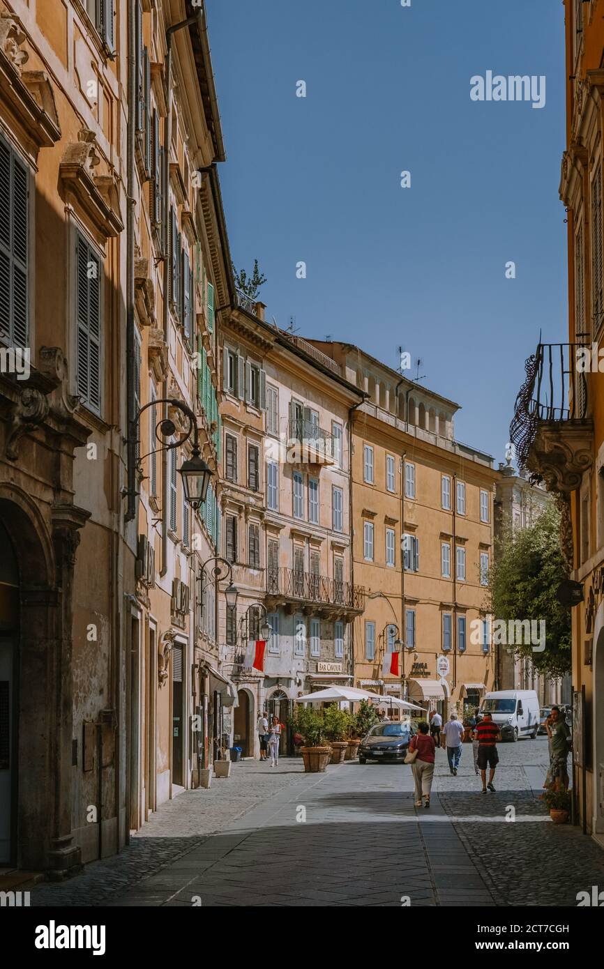 Vista panoramica ad Anagni, provincia di Frosinone, Lazio, Italia centrale Foto Stock