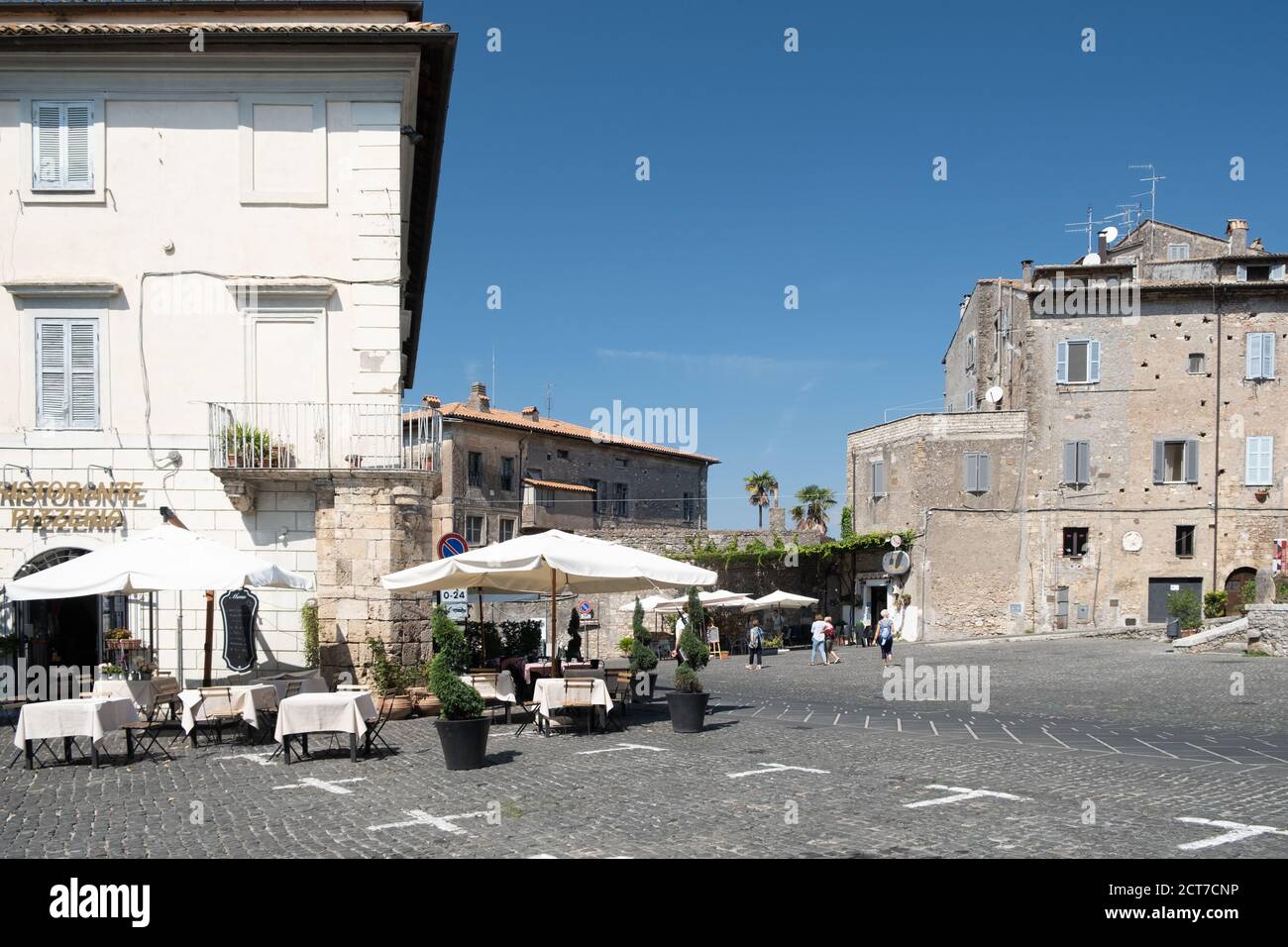 Vista panoramica ad Anagni, provincia di Frosinone, Lazio, Italia centrale Foto Stock