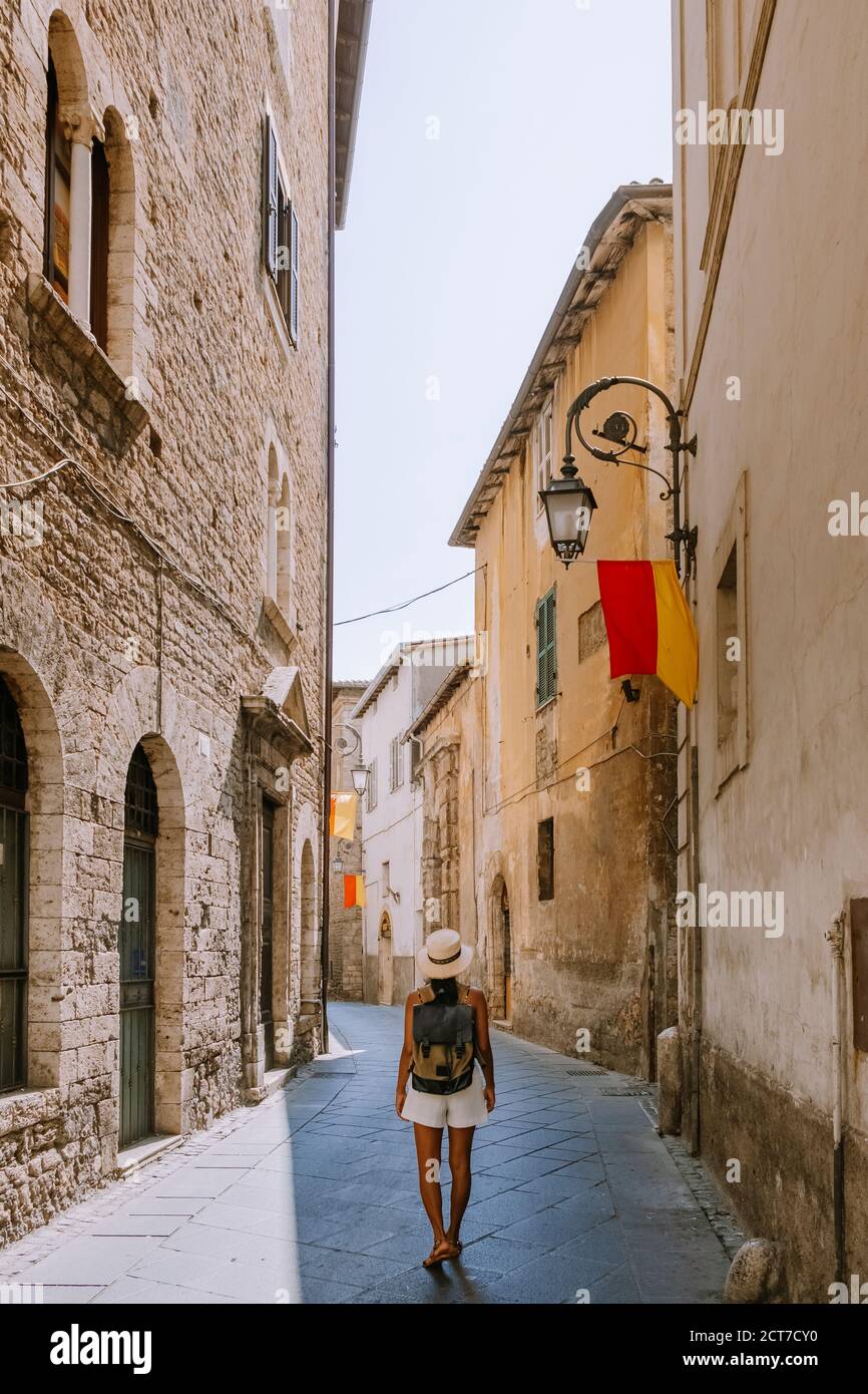 Vista panoramica ad Anagni, provincia di Frosinone, Lazio, Italia centrale Foto Stock