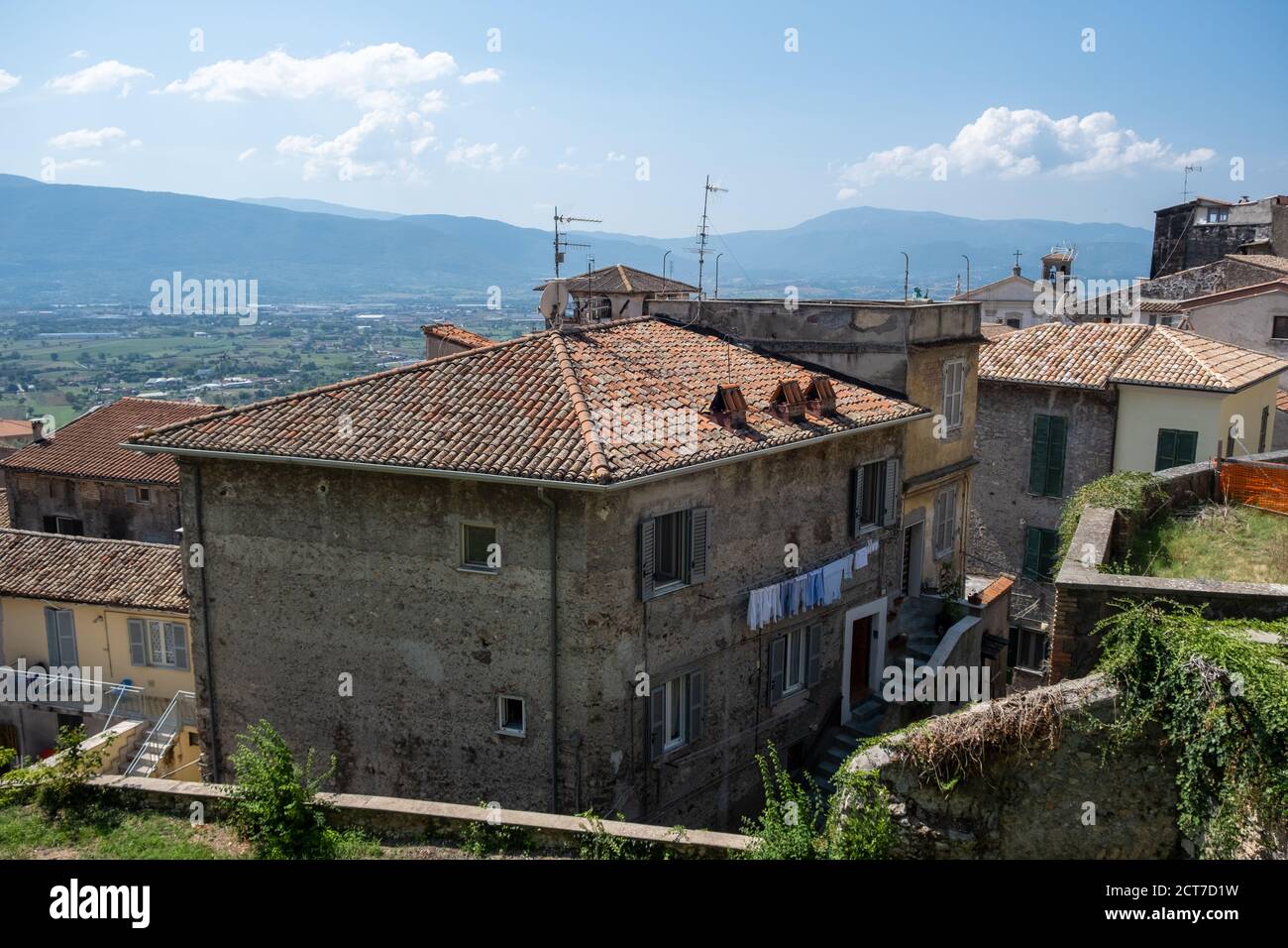 Vista panoramica ad Anagni, provincia di Frosinone, Lazio, Italia centrale Foto Stock