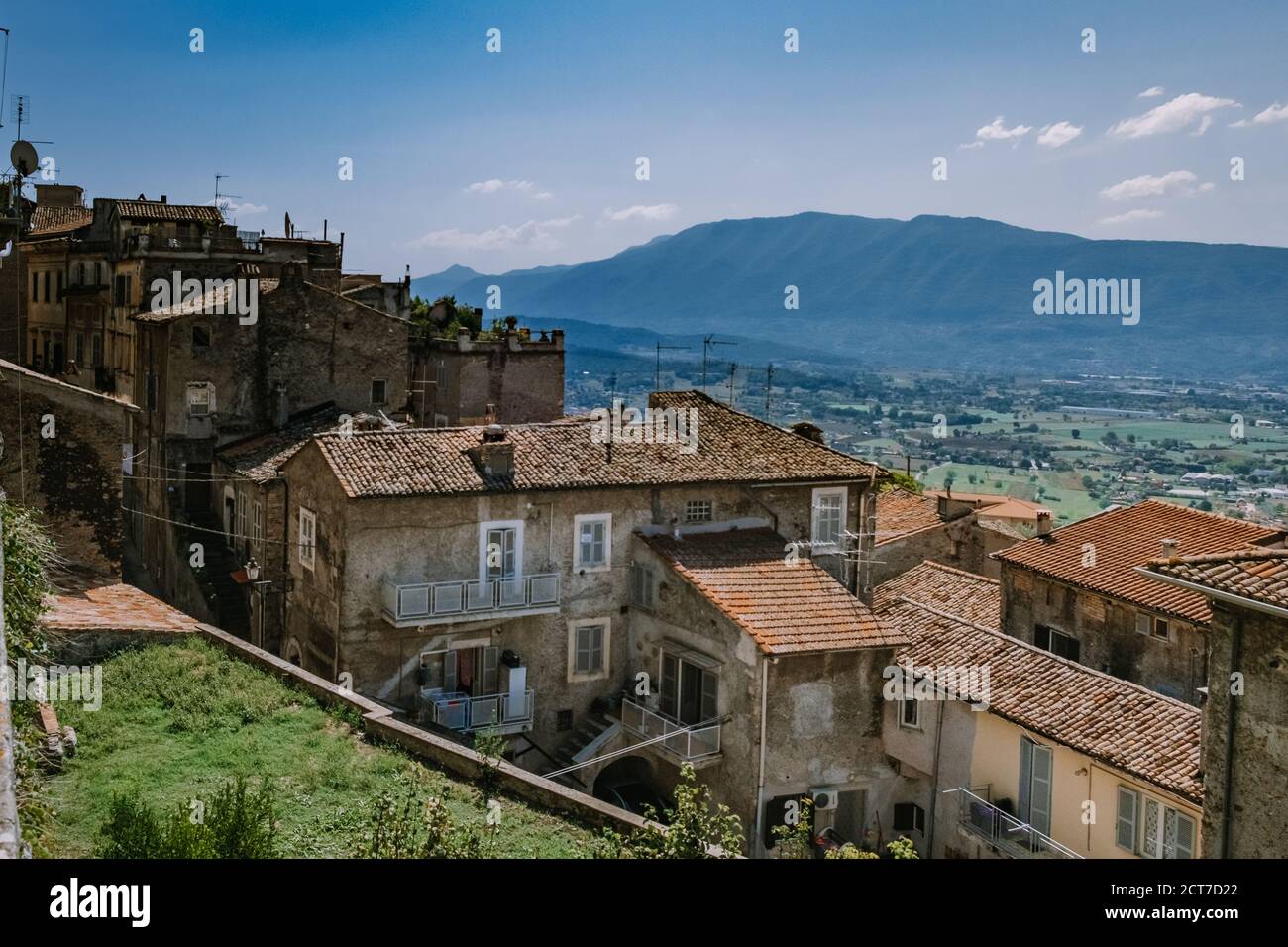 Vista panoramica ad Anagni, provincia di Frosinone, Lazio, Italia centrale Foto Stock