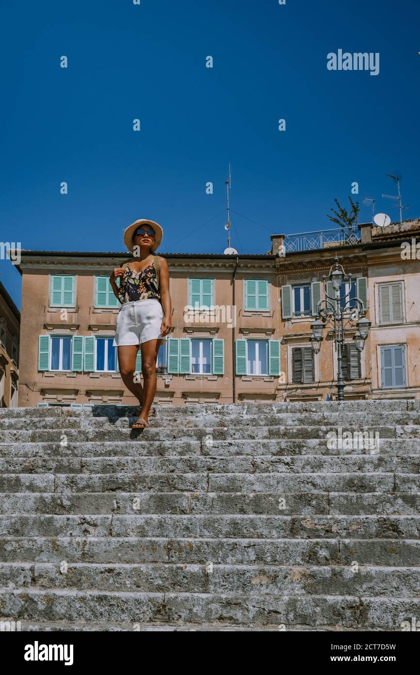 Vista panoramica ad Anagni, provincia di Frosinone, Lazio, Italia centrale Foto Stock