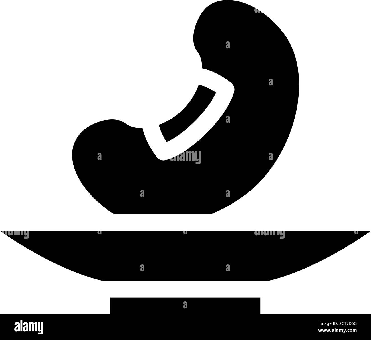 illustrazione del vettore dell'icona del glifo della soia sulla piastra Illustrazione Vettoriale