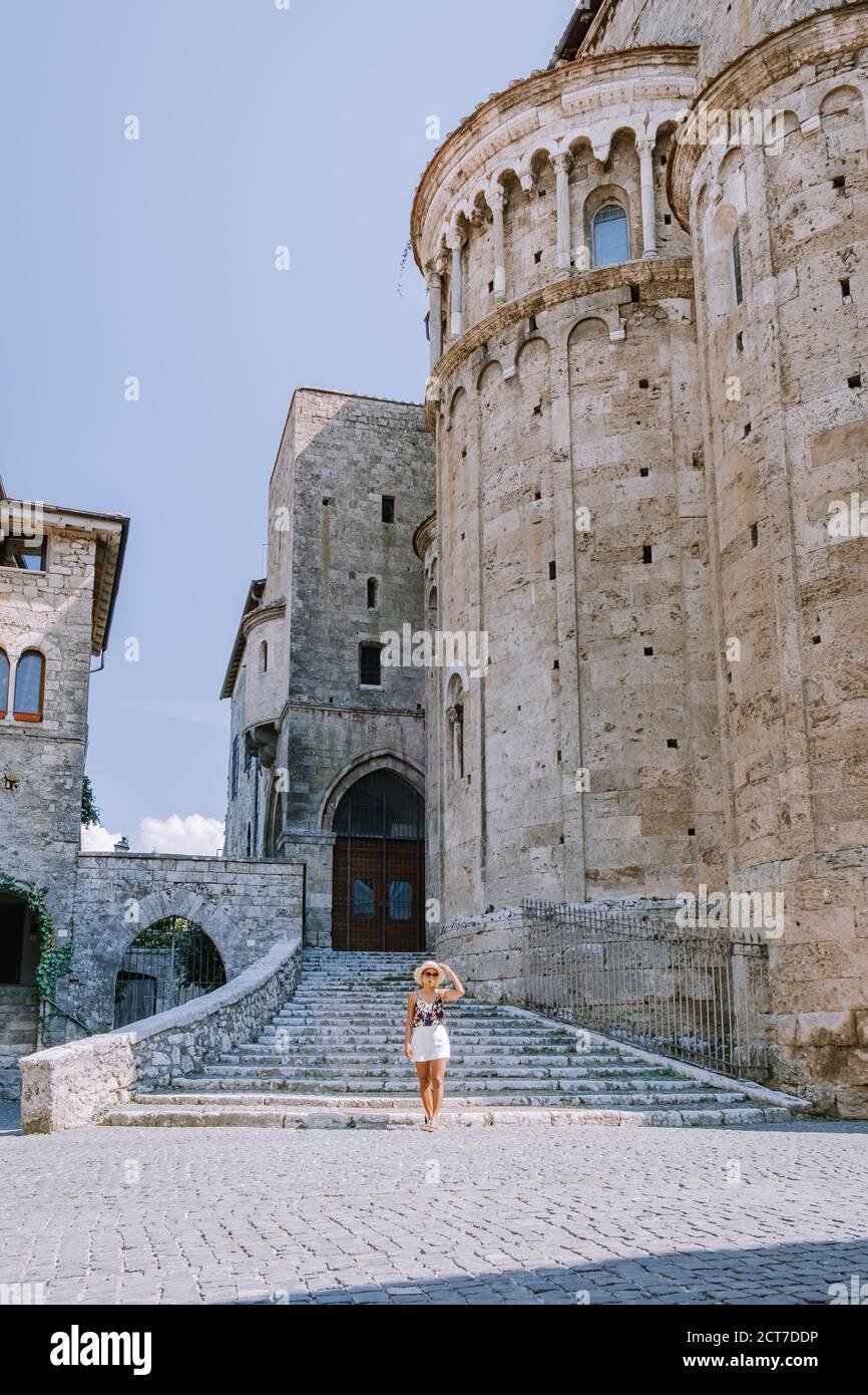 Vista panoramica ad Anagni, provincia di Frosinone, Lazio, Italia centrale Foto Stock
