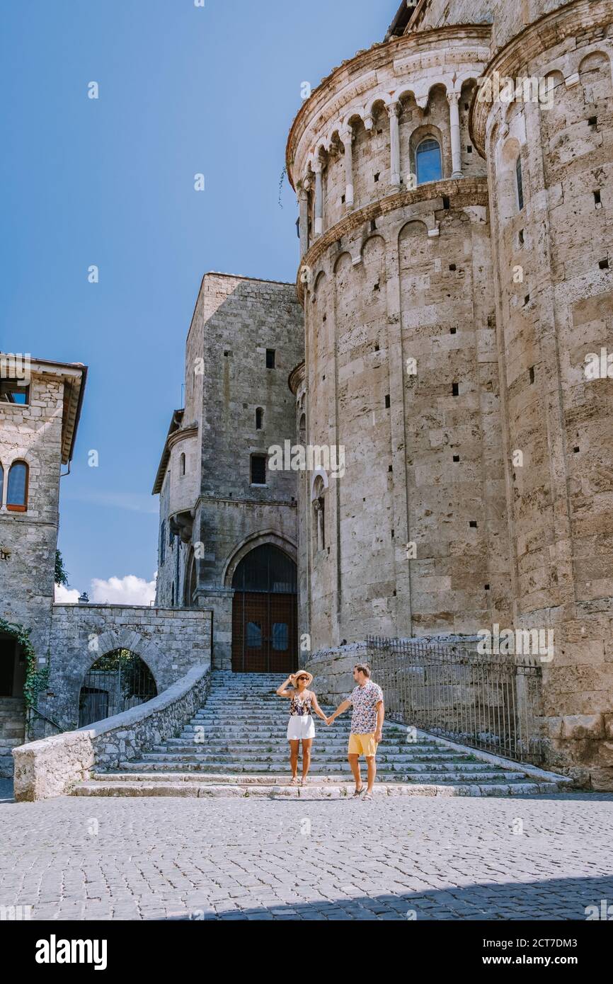 Vista panoramica ad Anagni, provincia di Frosinone, Lazio, Italia centrale Foto Stock
