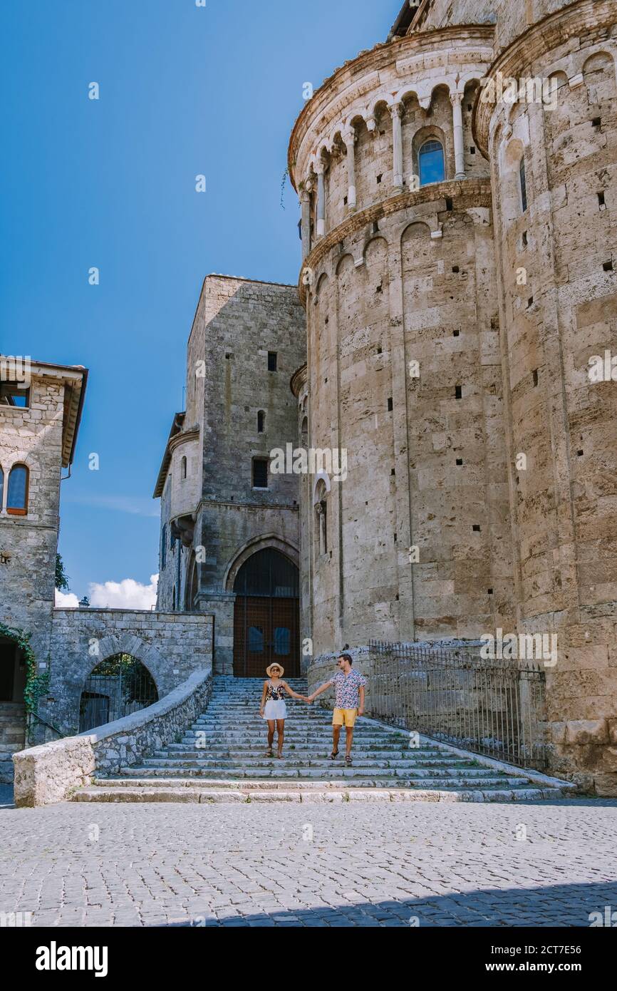 Vista panoramica ad Anagni, provincia di Frosinone, Lazio, Italia centrale Foto Stock