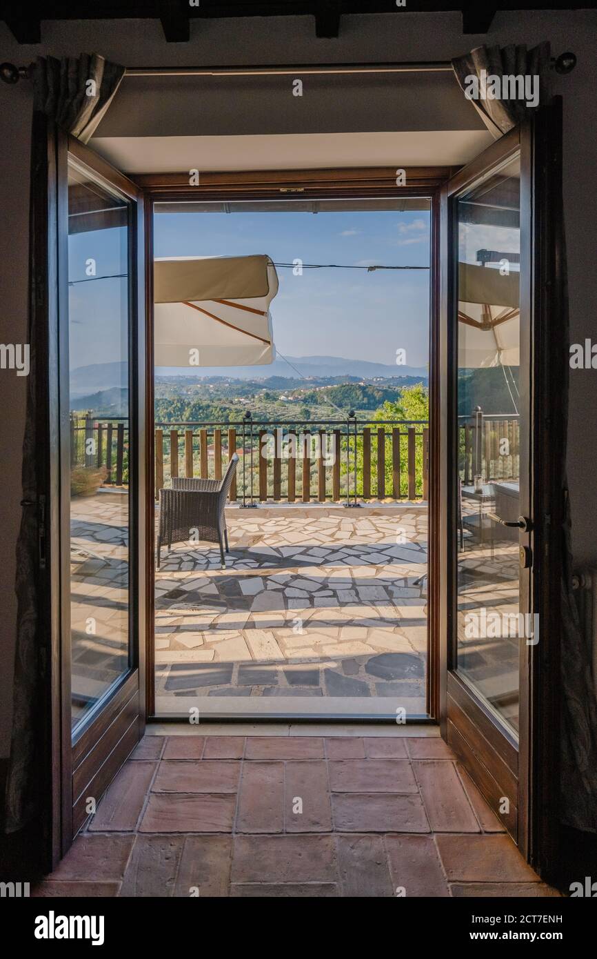 Vista panoramica ad Anagni, provincia di Frosinone, Lazio, Italia centrale Foto Stock