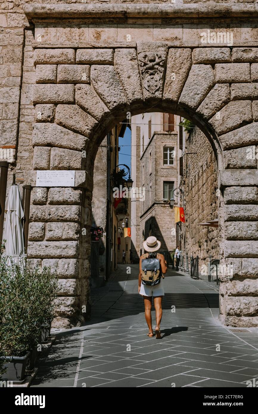 Vista panoramica ad Anagni, provincia di Frosinone, Lazio, Italia centrale Foto Stock