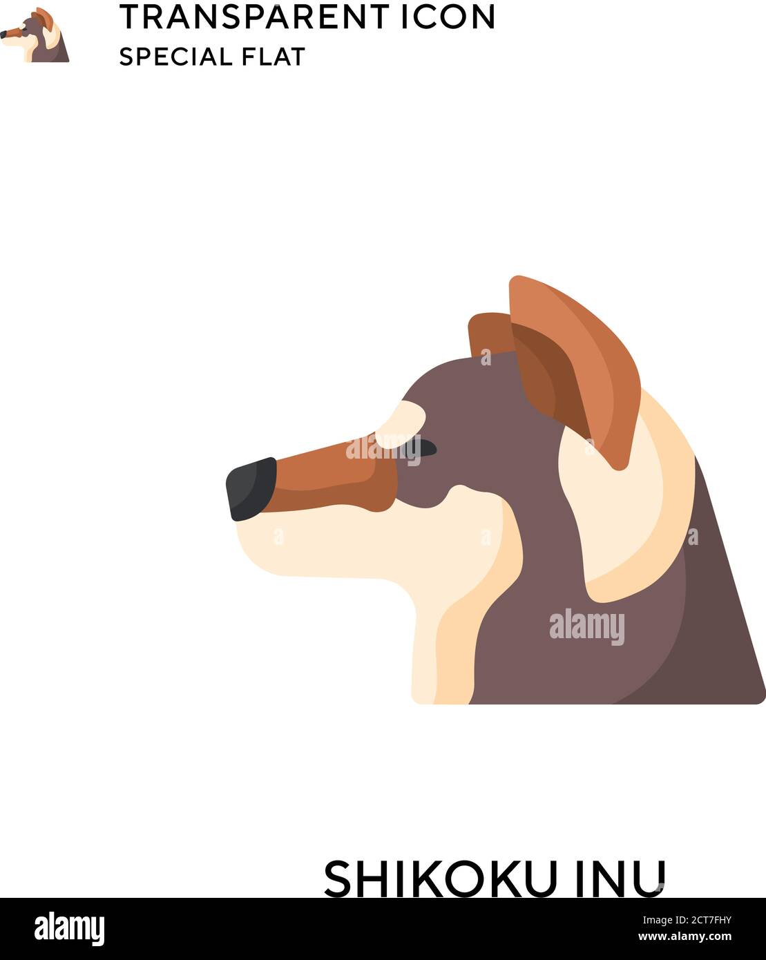 Icona vettore inu Shikoku. Illustrazione piatta. Vettore EPS 10. Illustrazione Vettoriale