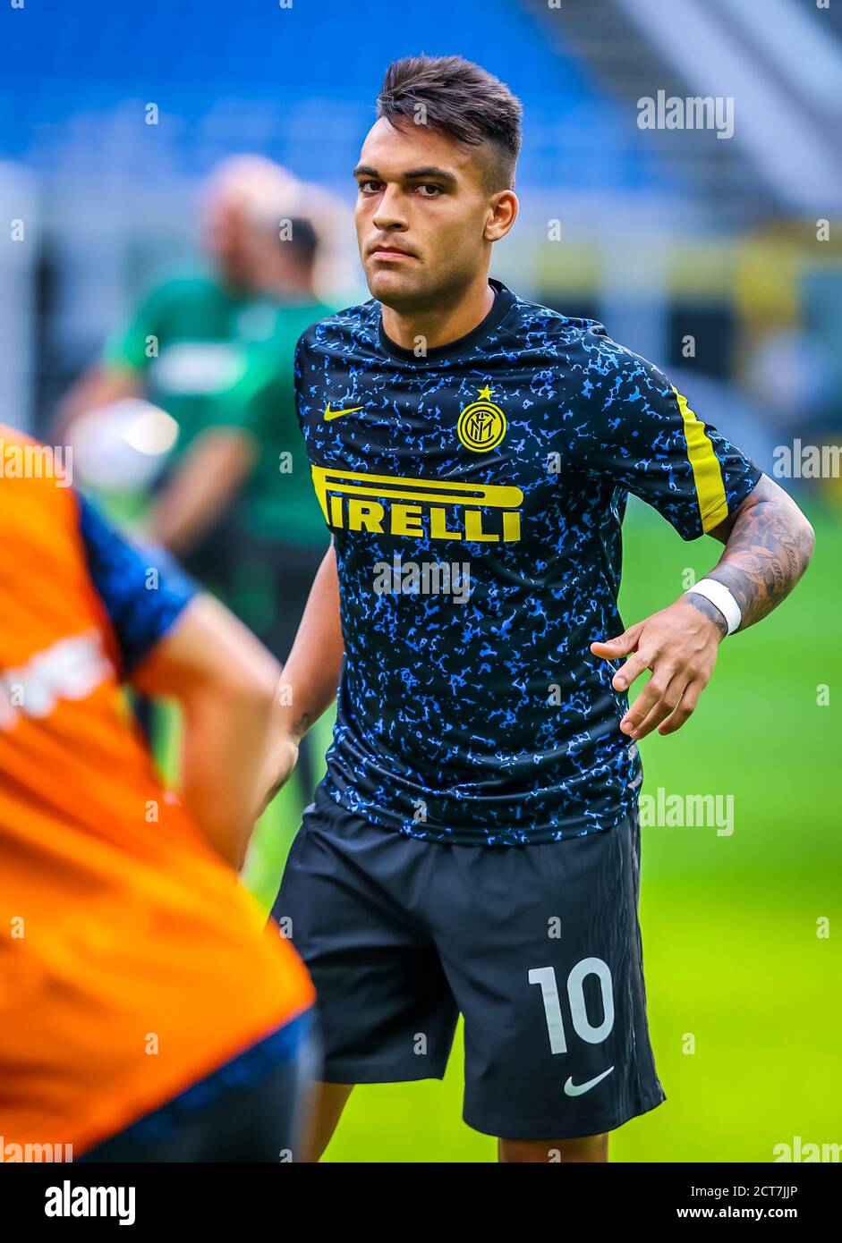 Lautaro Martinez del FC Internazionale durante il friendly Match Pre-Season 2020/21 tra FC Internazionale e AC Pisa 1909 allo stadio San Siro, Foto Stock