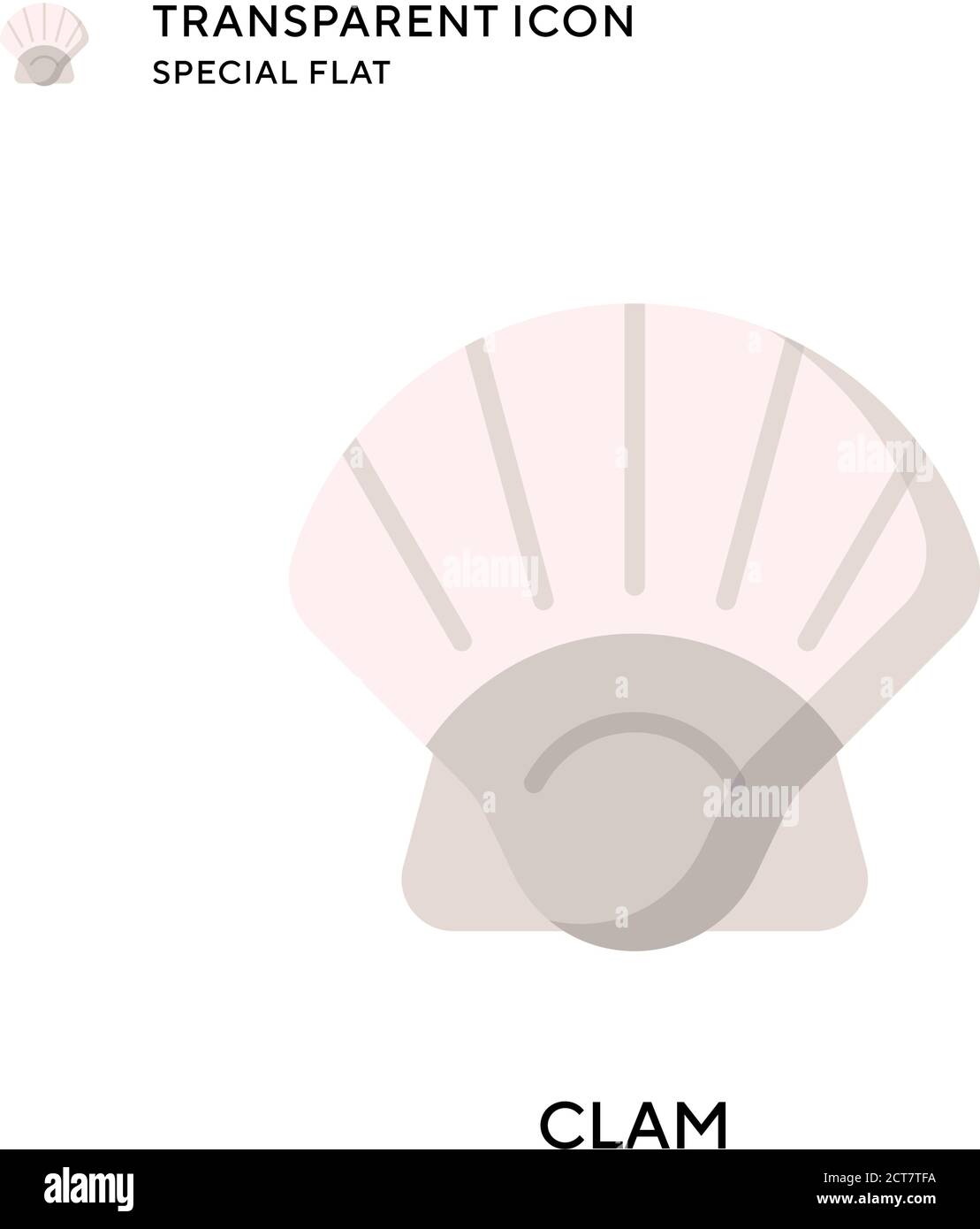 Icona vettore clam. Illustrazione piatta. Vettore EPS 10. Illustrazione Vettoriale